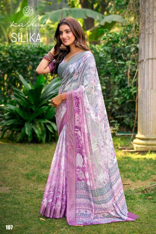 Kashvi silika vol 1 Saree wholesale market in Mumbai